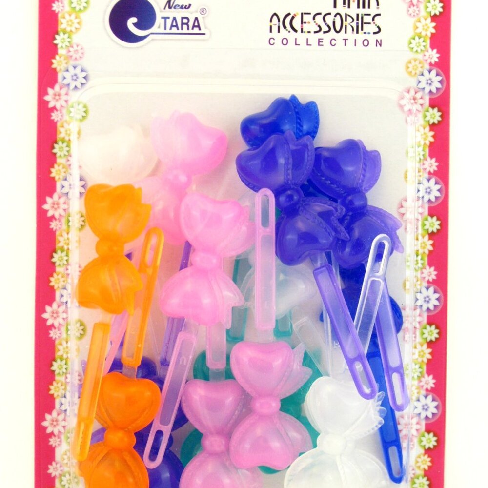 TARA GIRLS TRANSPARENT SELF-HINGE PLASTIC HAIR BARRETTES - 18 PCS. (08545)